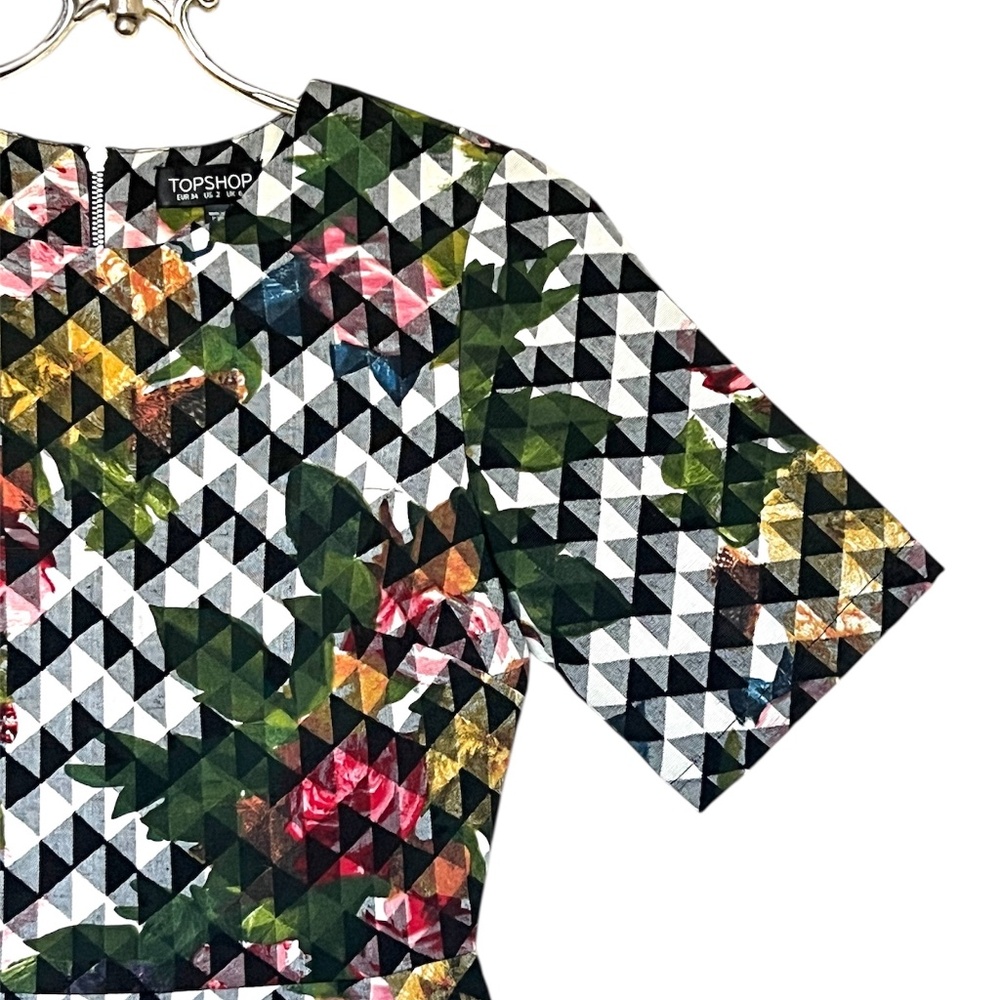Topshop Blurred Jacquard A-Line Dress Size 2 - Picture 4 of 14